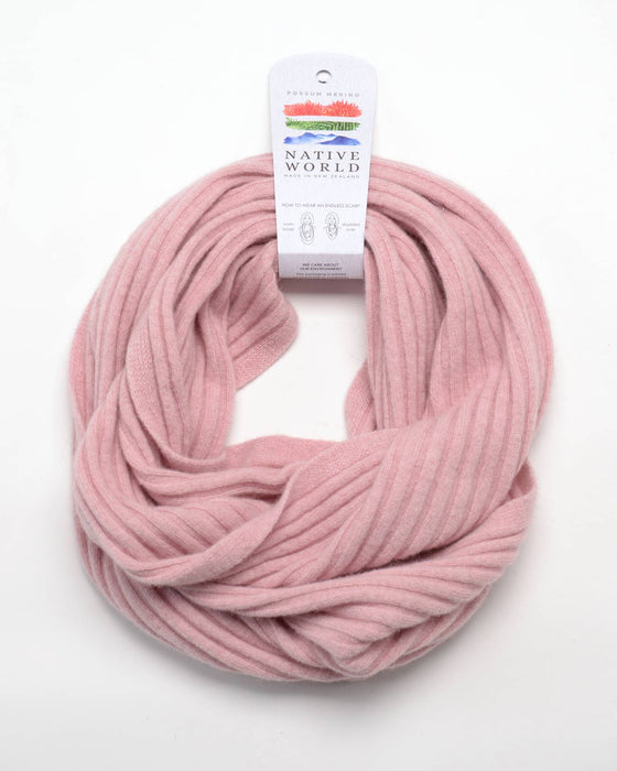NX861 possum merino loop scarf blossom pink