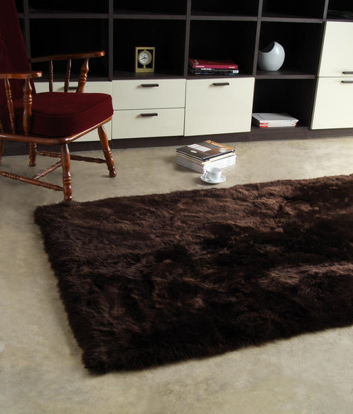 Chocolate Wool Rectangle Sheepskin Rug – 120cm x 180cm