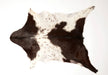 Goatskin rug #043 dark brown and white speckles