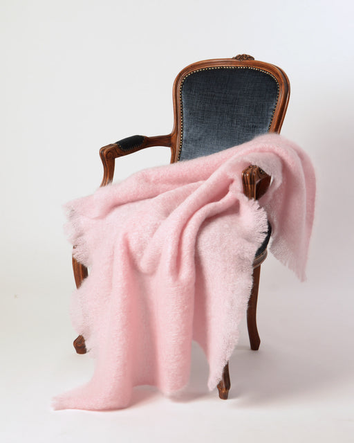 Mohair Throw Candy Floss Baby Pink