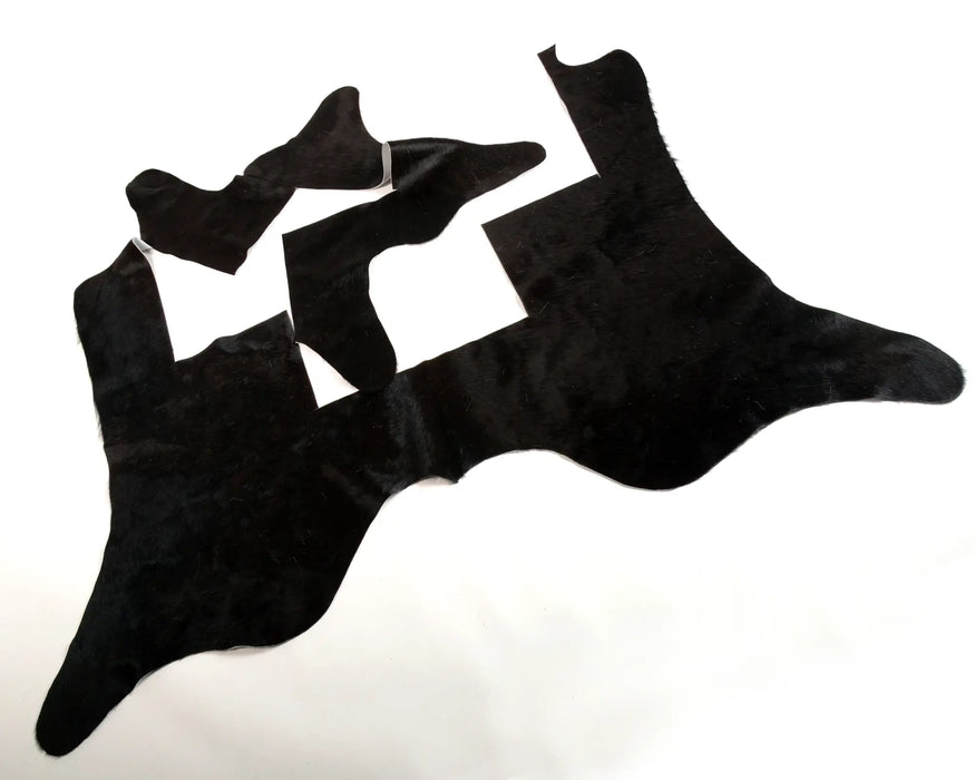 Natural black cowhide off-cuts to use in craft projects
