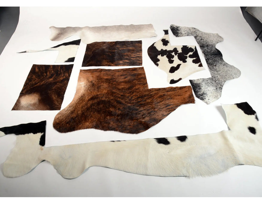Mixed colours of cowhide scraps for craft