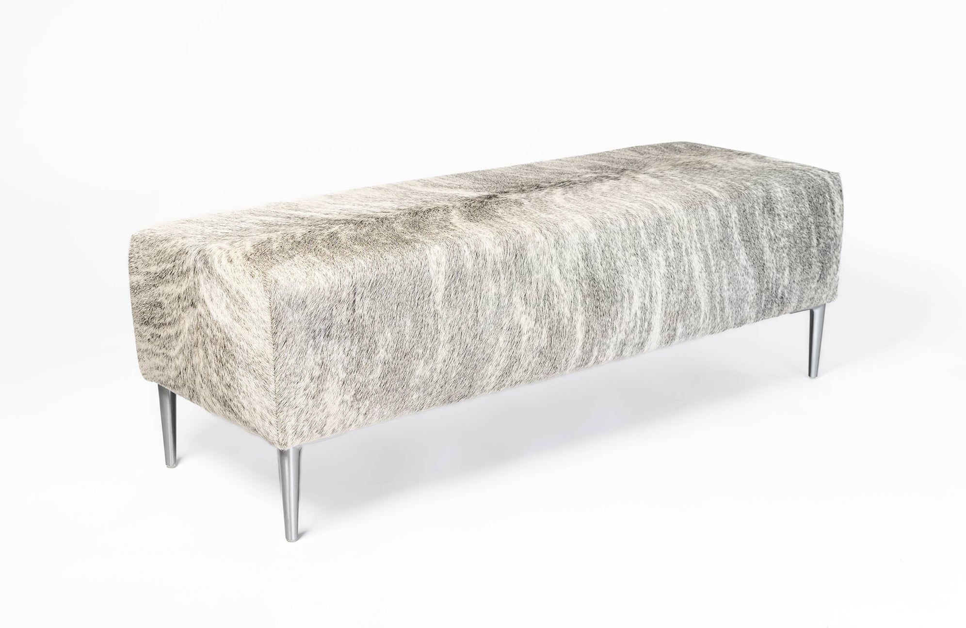 Grey Cowhide Bench Seat in NZ New Zealand Cowhide Furniture