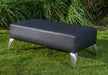 Black leather ottoman made in Hawkes Bay