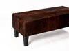 Dark exotic cowhide bench ottoman 100x40x40cm tall