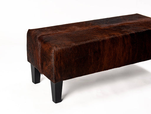 Dark exotic cowhide bench ottoman 100x40x40cm tall