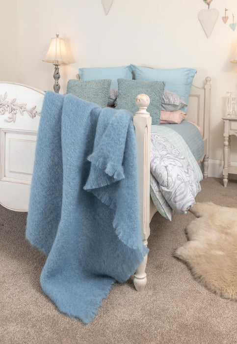 Mohair Blankets NZ Light Blue Mohair Throw AU — Gorgeous Creatures