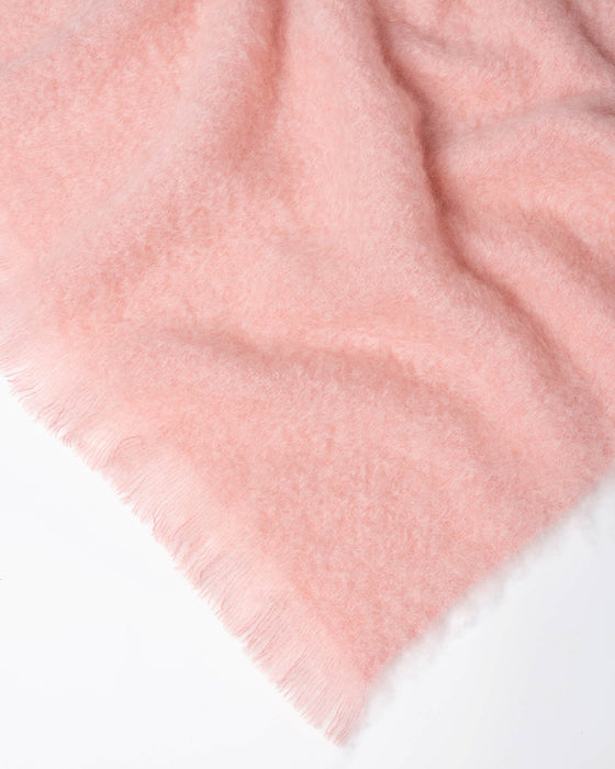 Dusk pink mohair chair throw New Zealand made