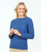 Cornflower blue womens crew neck possum merino wool sweater
