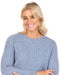 NB885 womens cable knit sweater crystal blue