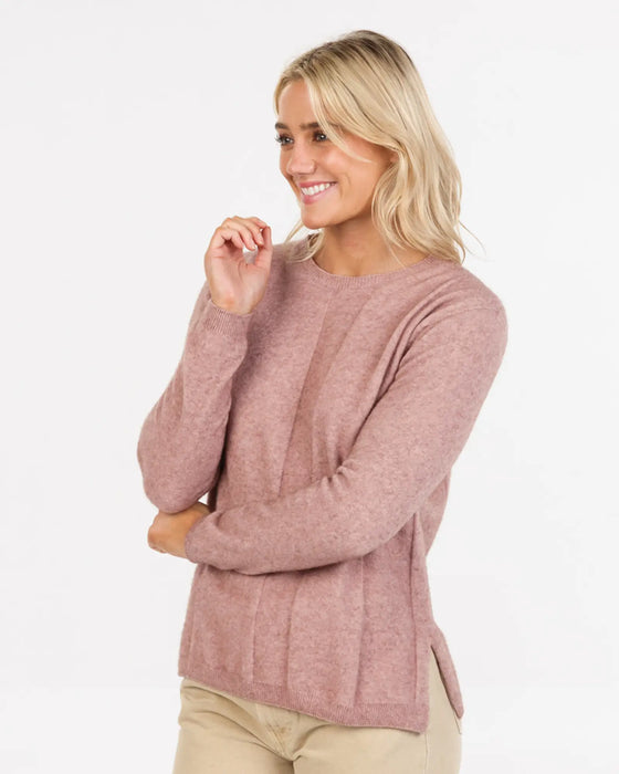 NB904 womens lily pink possum merino wool sweater