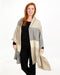 NE815 Possum merino wool travel wrap natural stripe