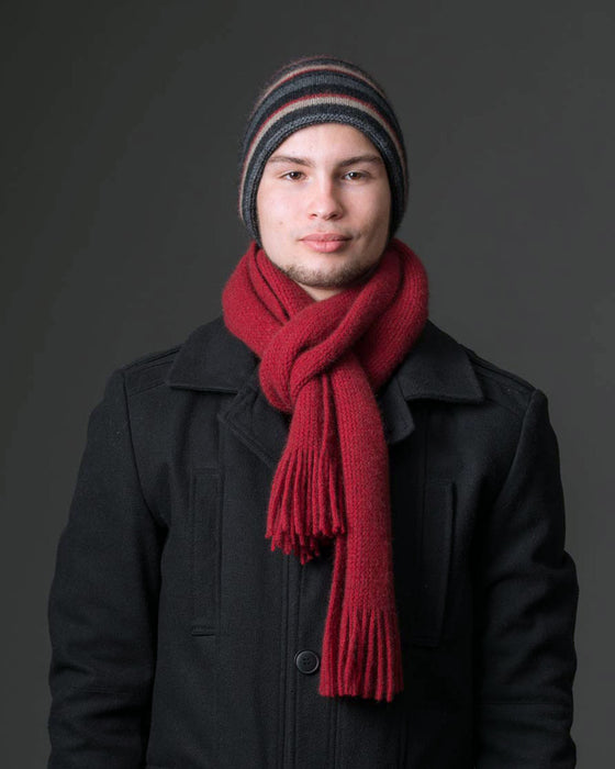 Berry Red #2 Plain Possum Merino Wool Scarf - NX102