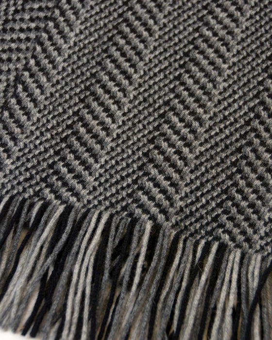 Native World possum merino herringbone wool scarf detail