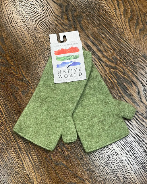 NX553 Pistachio green possum merino handwarmers