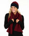 NX824 cherry red travel scarf in possum merino wool