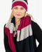 NX824 Winterberry stripe possum merino wool travel scarf