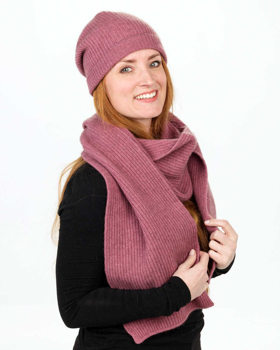 NX876 slouch scarf possum merino wool in magnolia