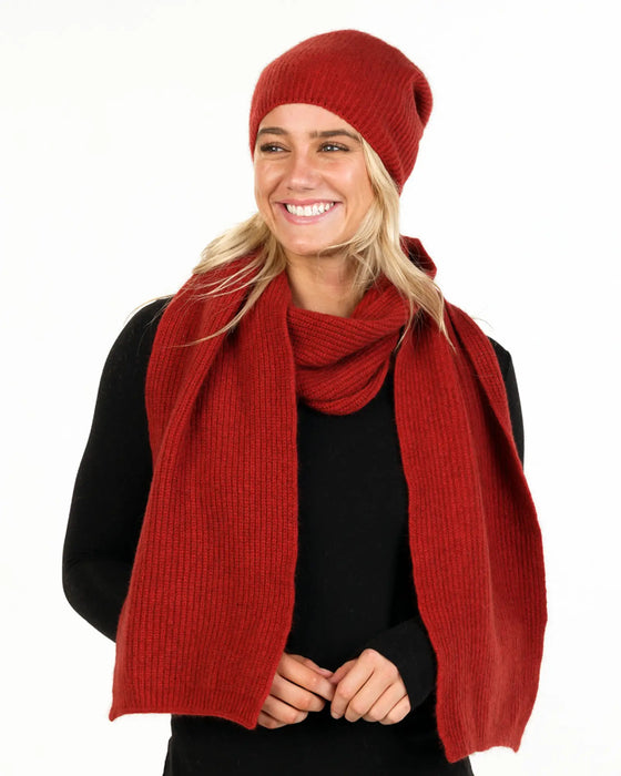 NX876 Scarlet red possum merino scarf