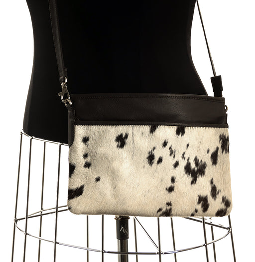 Cowhide handbag in chocolate leather #20