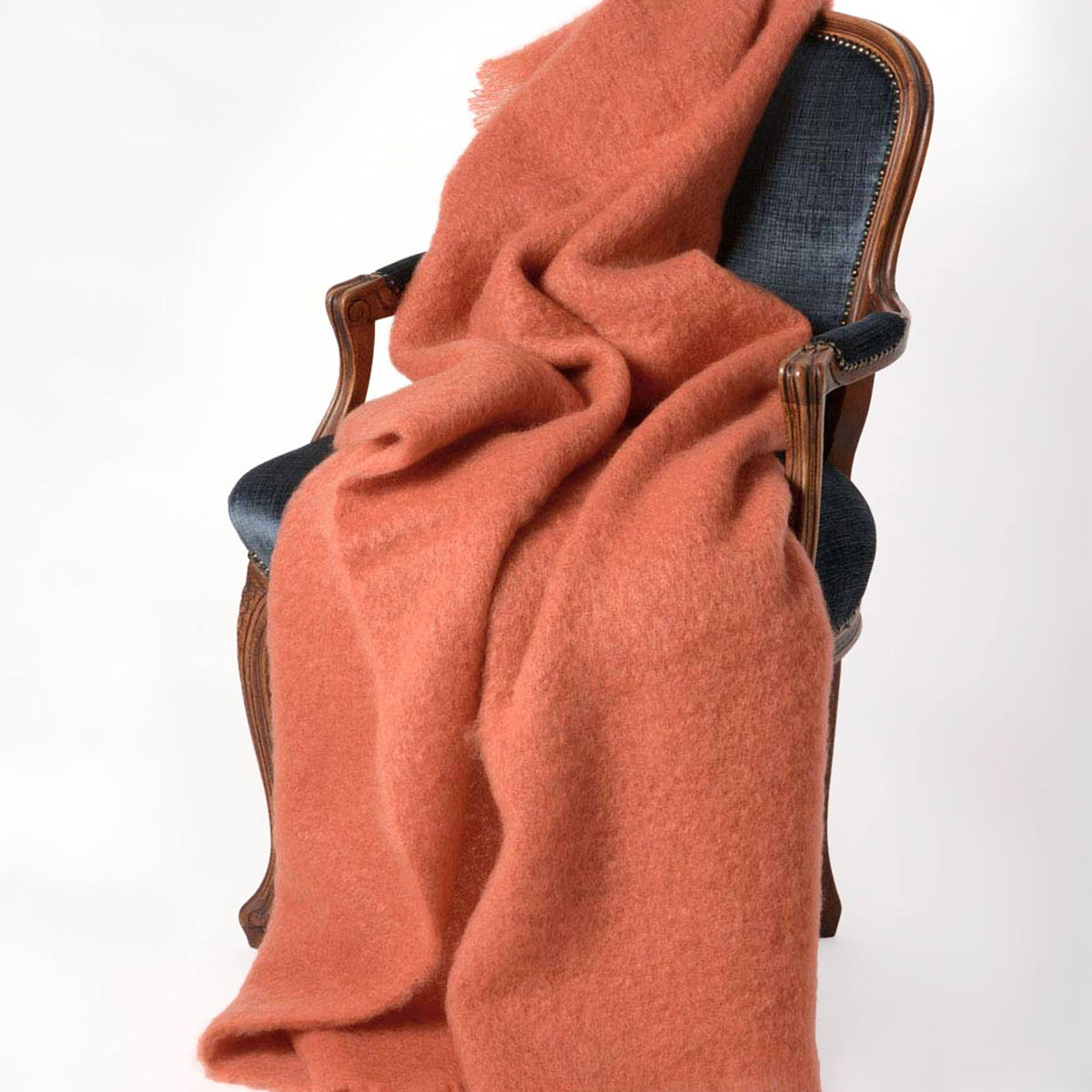 Terracotta Mohair Throw NZ | Orange Mohair Knee Rug — Gorgeous Creatures