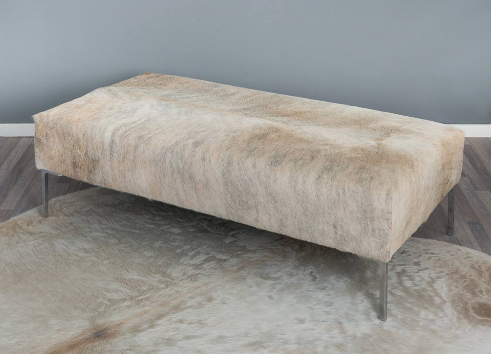 Cowhide Ottoman Australia with Tall Metal Legs 140x70x39cm