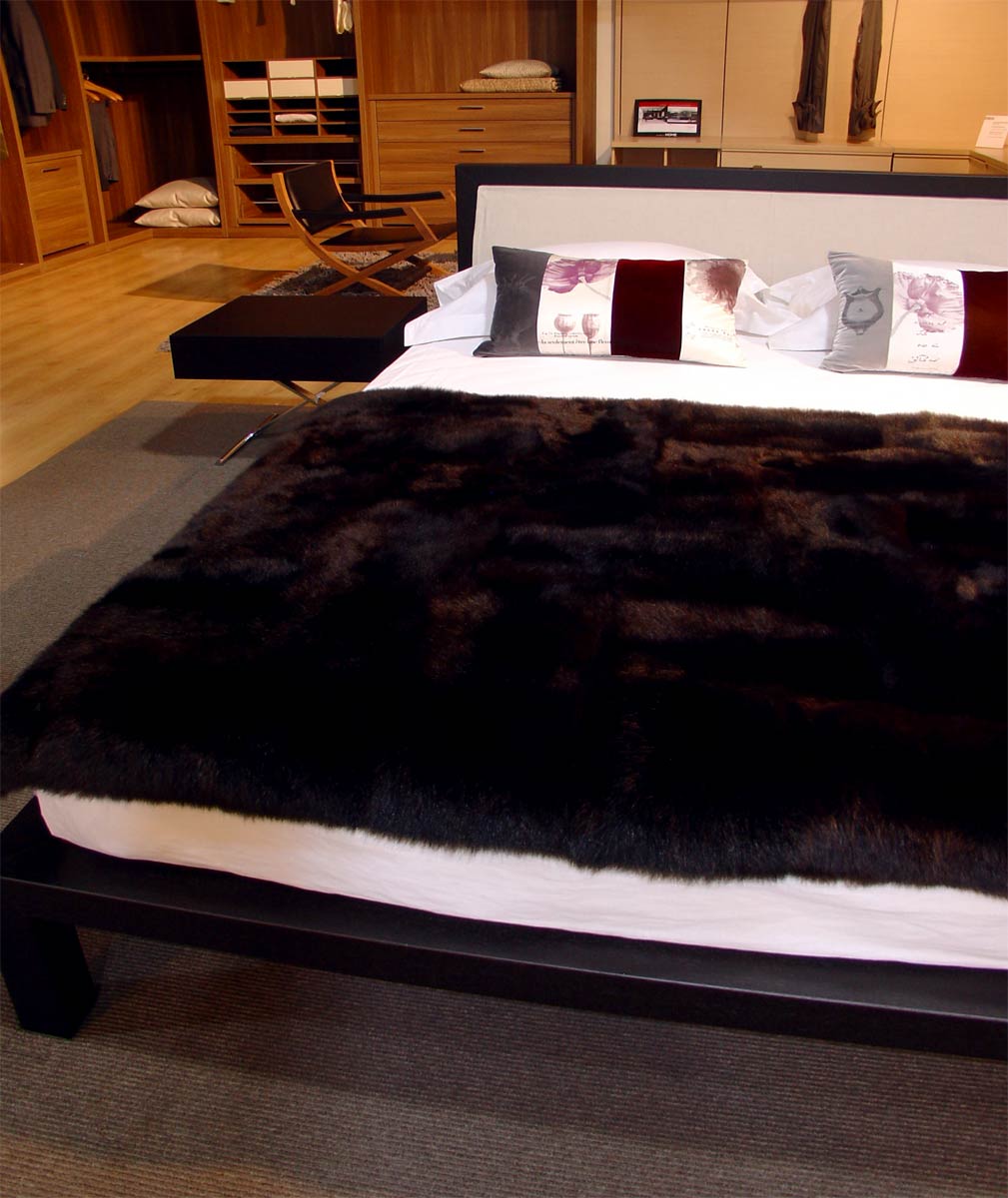 NZ Possum Fur Blanket Black Real Fur Blanket NZ — Creatures