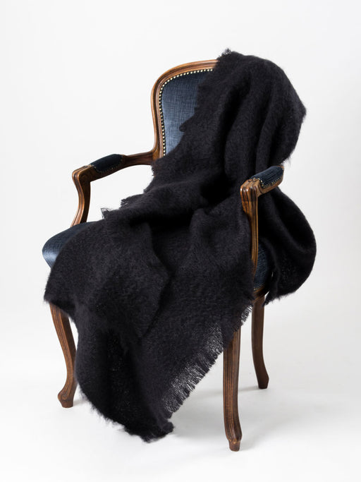 Mohair Knee Throw NZ Raven Black