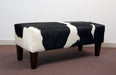 Black & white cowhide bench seat ottoman