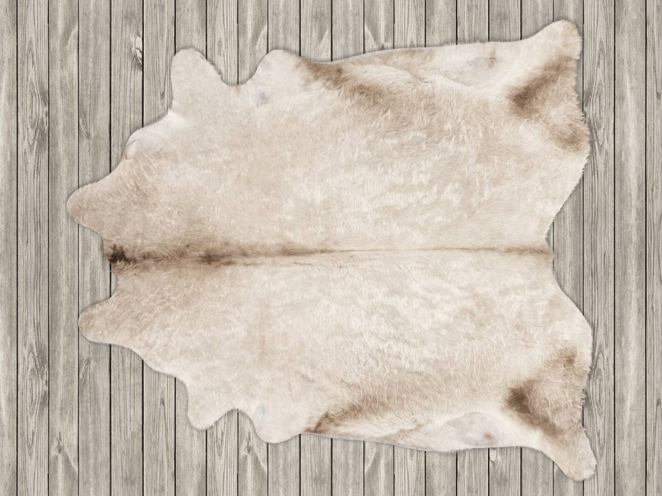 Curly Taupe Beige Cowhide Rug Murray Grey