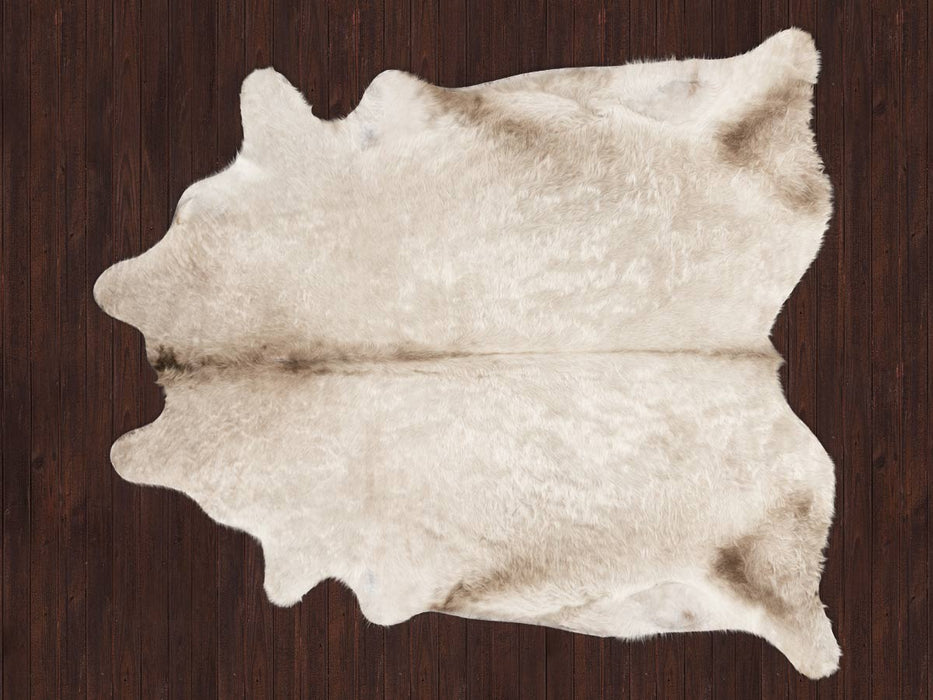 Curly Taupe Beige Cowhide Rug Murray Grey