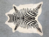 Printed zebra cowhide rug