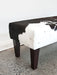 Long bench ottoman in cowhide