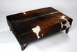 NZ cowhide ottoman copper studs