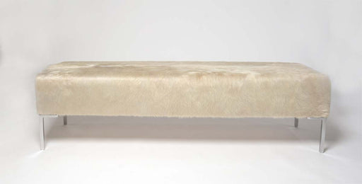 Beige cowhide bench ottoman NZ made