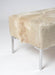 Beige cowhide bench ottoman