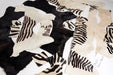 Zebra black off-white cowhide scraps