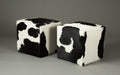 Black and white cube stools