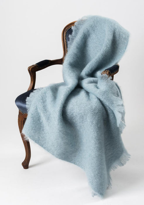 Mohair Throw Australia Glacier Blue  NZ made