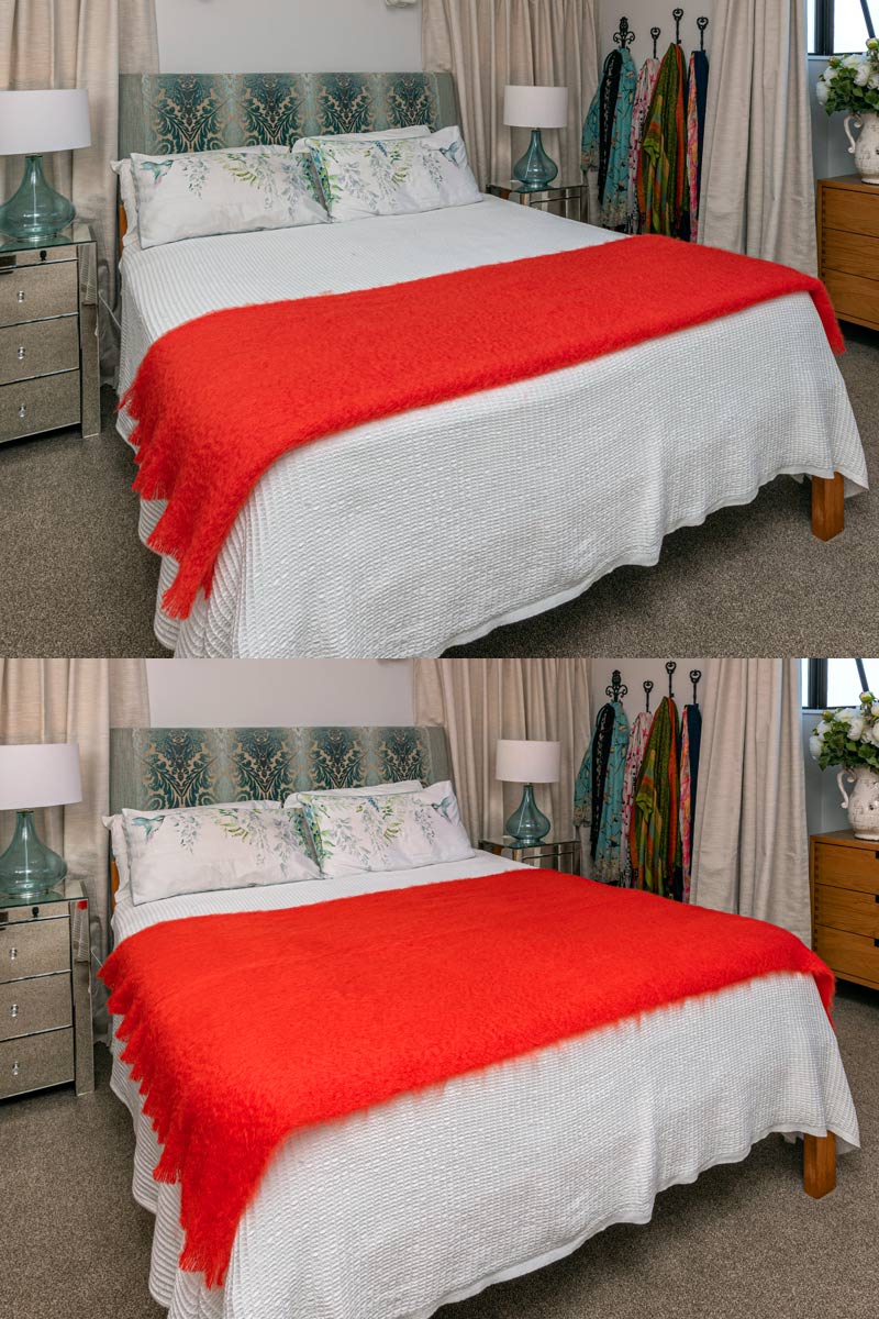 Orange Mohair Blanket Orange Wool Throw NZ Made — Creatures