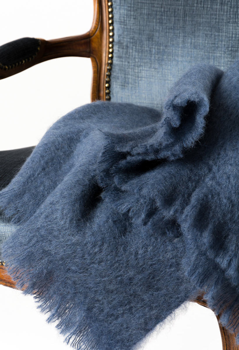 Mohair Blanket Indigo Blue NZ Blue Mohair Bed Blanket —