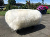 Ivory Woolly Stool Sheepskin Footstool