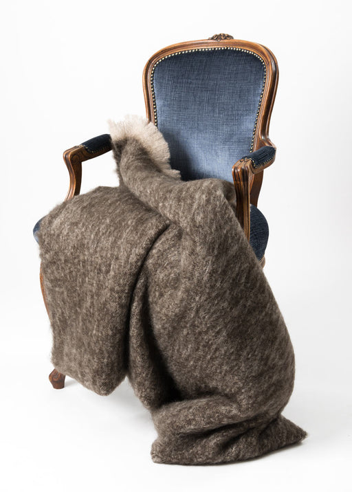 Mohair Chair Throw NZ Kiwi Brown 