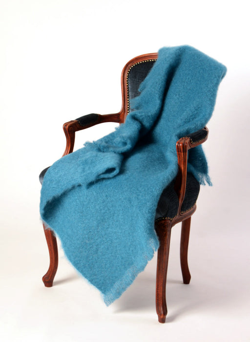 Mohair Throw Blanket NZ - Windermere Lake Blue