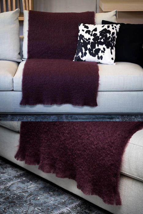 Windermere Mulberry Wine Mohair Chair Throw