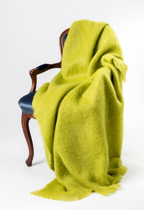 Mohair Throw Blanket Australia Pesto Green 