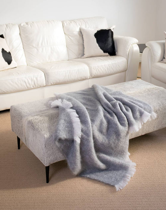 Mohair Throw Blanket NZ - Windermere Pewter Grey 