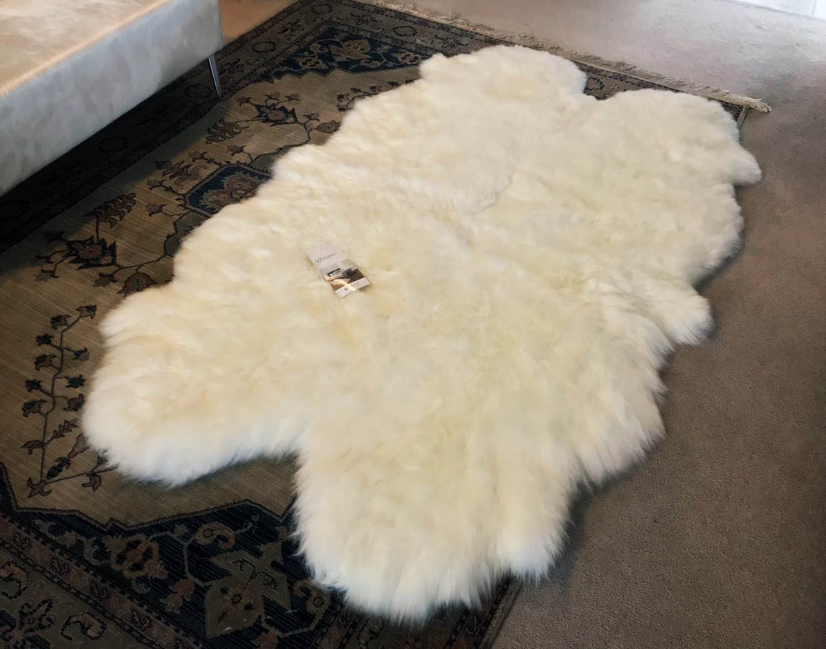 Bowron Quarto Four Sheepskin Rugs Sewn Large Sheep Rug —