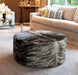 Cowhide Ottoman Round Deep 80x80x38cm