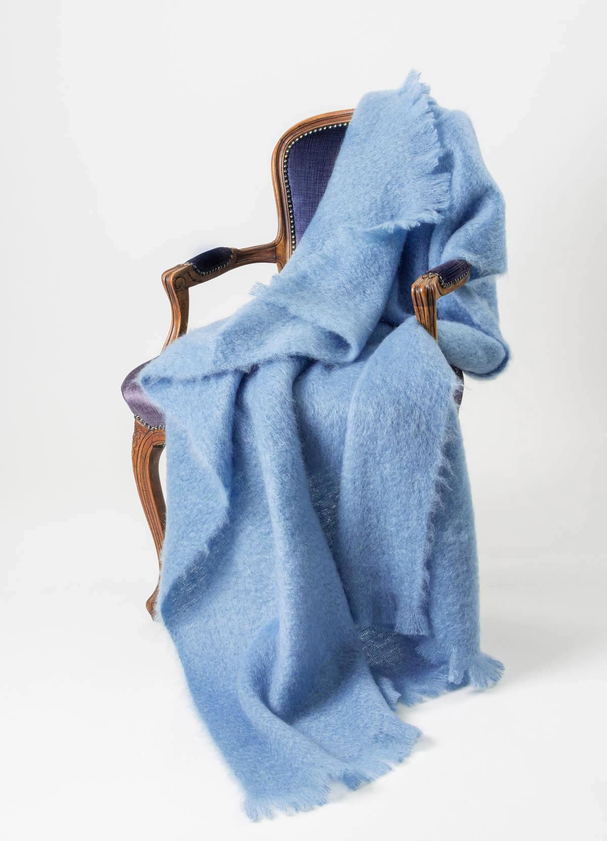 Light Blue Mohair Throw | Baby Blue Chair Throw — Gorgeous Creatures